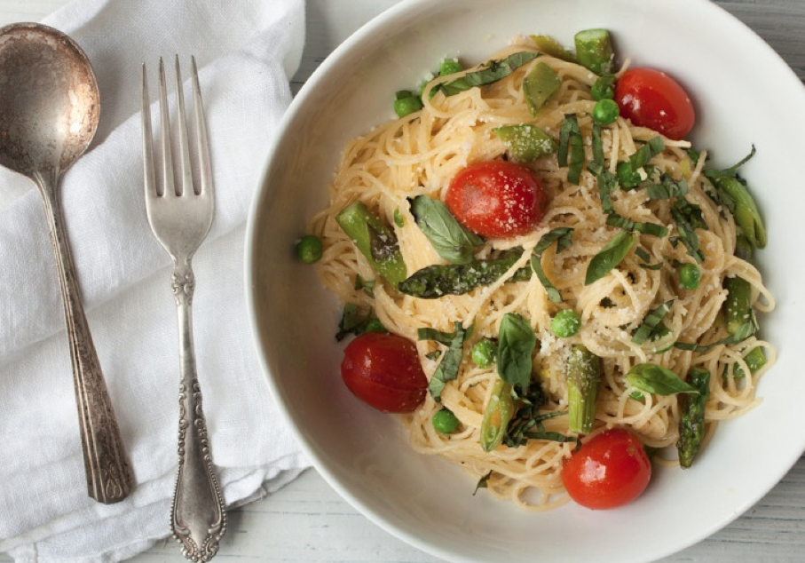 Download Capellini with Spring Vegetables Yellowimages Mockups