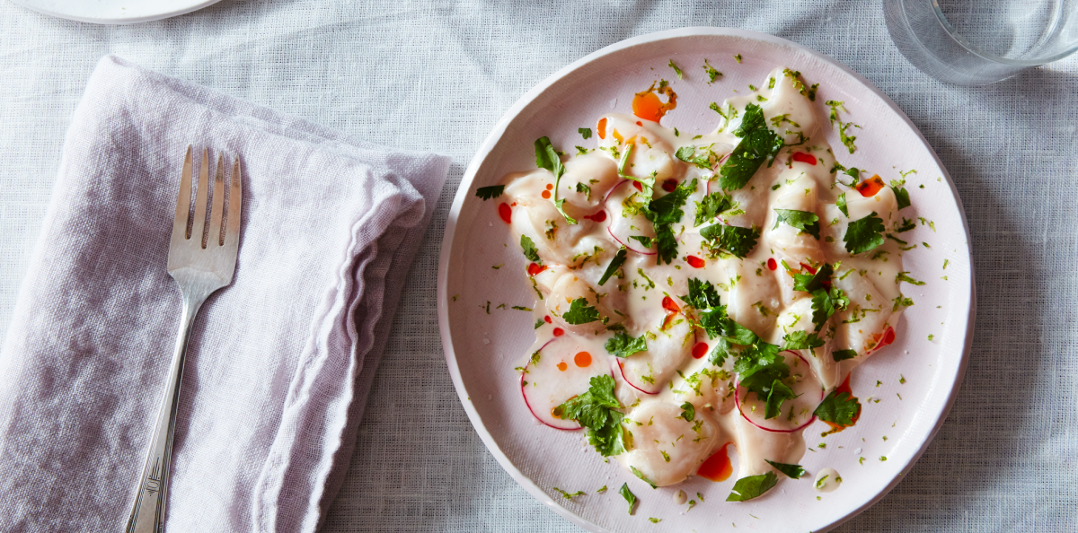 Scallop Crudo with Coconut Milk and Lime