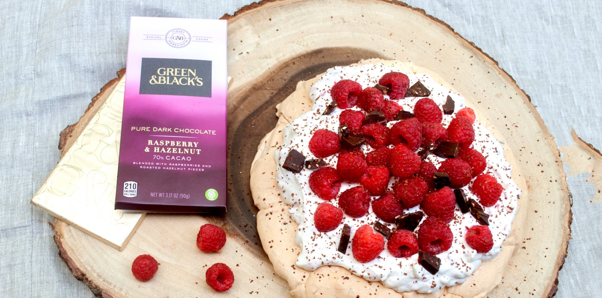 Raspberry Hazelnut Chocolate Pavlova